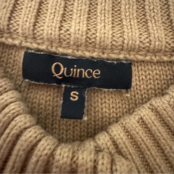 Quince 100% organic cotton cottagecore knit Tan Button-Up Cardigan small - Picture 4 of 7